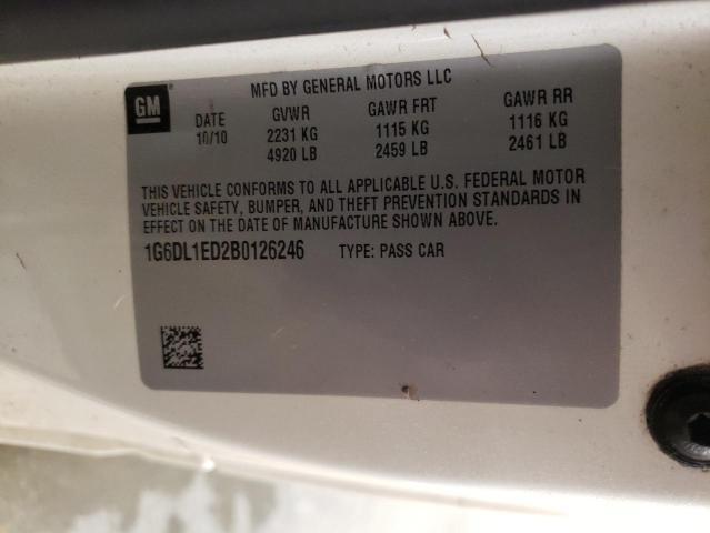 1G6DL1ED2B0126246 - 2011 CADILLAC CTS PERFORMANCE COLLECTION Beyaz fotoğraf 12