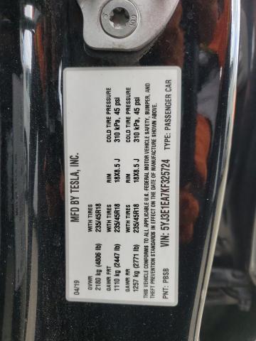 5YJ3E1EA7KF325724 - 2019 TESLA MODEL 3 أسود صورة 13