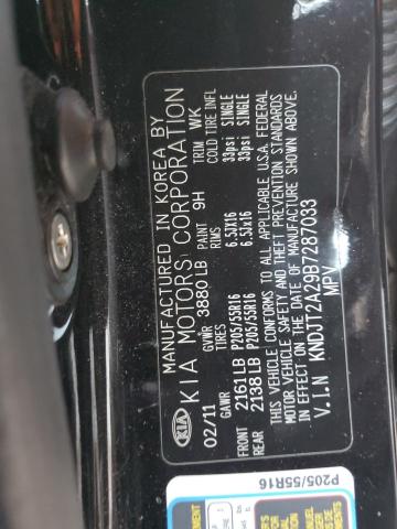 KNDJT2A29B7287033 - 2011 KIA SOUL + BLACK photo 13