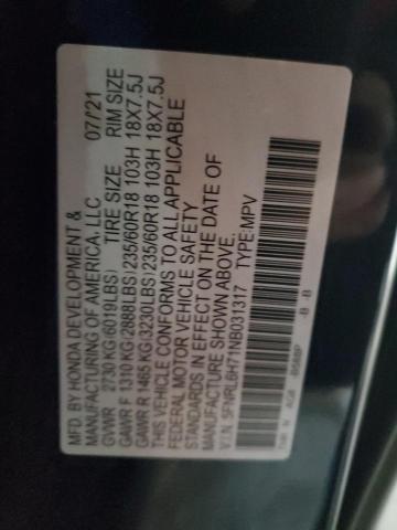 5FNRL6H71NB031317 - 2022 HONDA ODYSSEY EXL BLUE photo 13