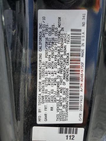 5TEUU4EN8AZ722058 - 2010 TOYOTA TACOMA ACCESS CAB Қара фото 12