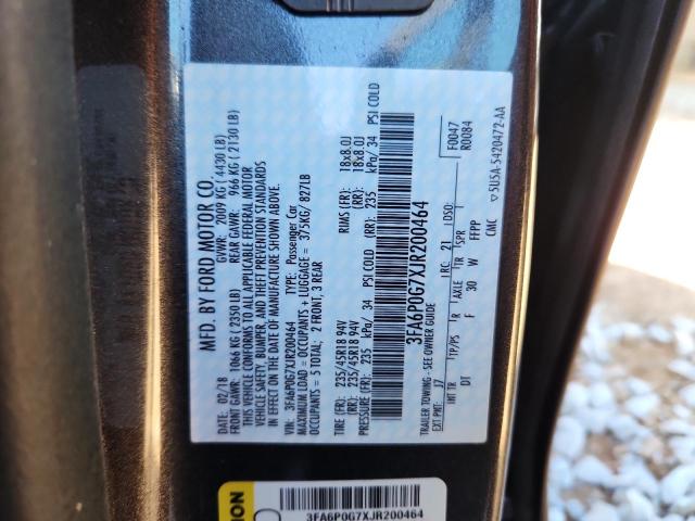 3FA6P0G7XJR200464 - 2018 FORD FUSION S 灰色 照片 12