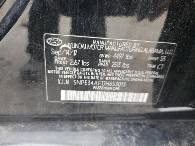 5NPE34AF1JH653013 - 2018 HYUNDAI SONATA SPORT Чорний фото 12