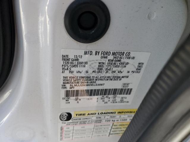 5LMJJ2H58DEL03087 - 2013 LINCOLN NAVIGATOR თეთრი ფოტო 13