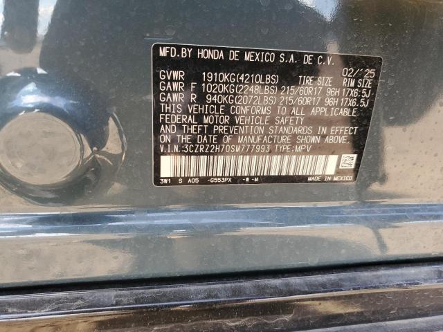 3CZRZ2H70SM777993 - 2025 HONDA HR-V EXL TEAL photo 13