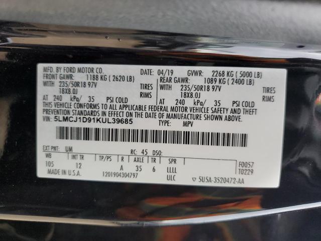 5LMCJ1D91KUL39685 - 2019 LINCOLN MKC Czarny zdjęcie 12