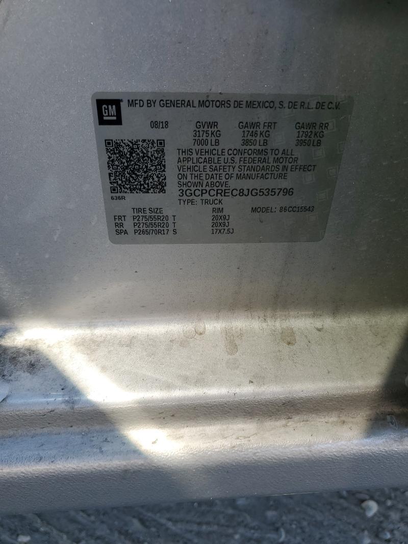 3GCPCREC8JG535796 - 2018 CHEVROLET SILVERADO C1500 LT SILVER photo 12