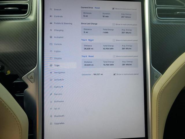 5YJSA1E13HF193206 - 2017 TESLA MODEL S SILVER photo 9