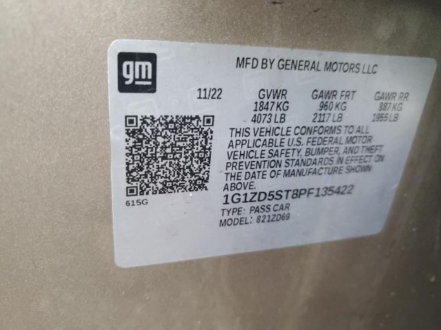 1G1ZD5ST8PF135422 - 2023 CHEVROLET MALIBU LT 棕色 照片 12