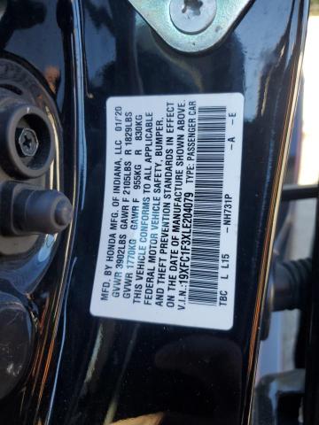 19XFC1F3XLE204079 - 2020 HONDA CIVIC EX BLACK photo 13