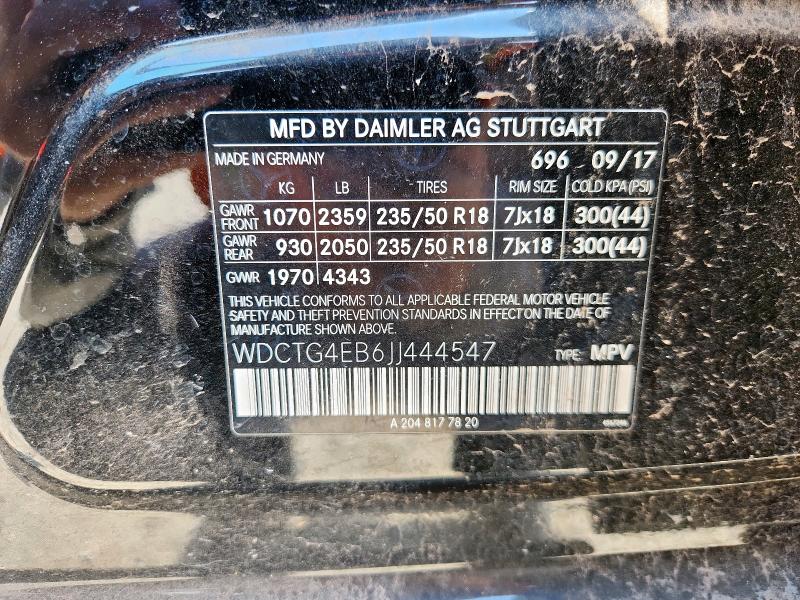 WDCTG4EB6JJ444547 - 2018 MERCEDES-BENZ GLA 250 Siyah fotoğraf 13