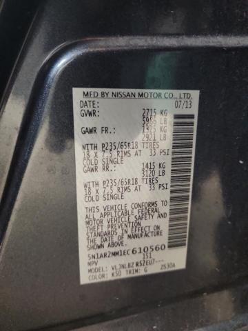 5N1AR2MM1EC610560 - 2014 NISSAN PATHFINDER S Gris photo 13