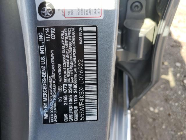 55SWF4KBXFU026922 - 2015 MERCEDES-BENZ C 300 4MATIC SILVER photo 12