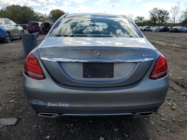 55SWF4KBXFU026922 - 2015 MERCEDES-BENZ C 300 4MATIC SILVER photo 6