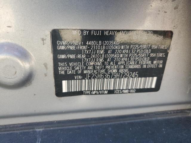 JF2SH63679H729245 - 2009 SUBARU FORESTER 2.5X PREMIUM GRAY photo 12