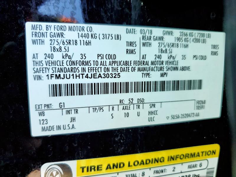 1FMJU1HT4JEA30325 - 2018 FORD EXPEDITION XLT BLACK photo 13