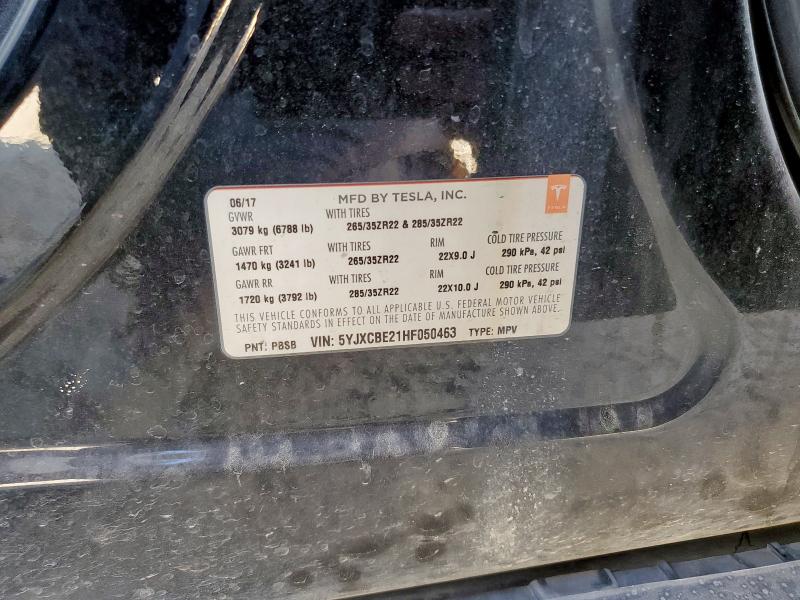 5YJXCBE21HF050463 - 2017 TESLA MODEL X Mavi foto 14