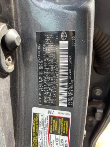 4T1BE46K89U266541 - 2009 TOYOTA CAMRY BASE GRAY photo 10