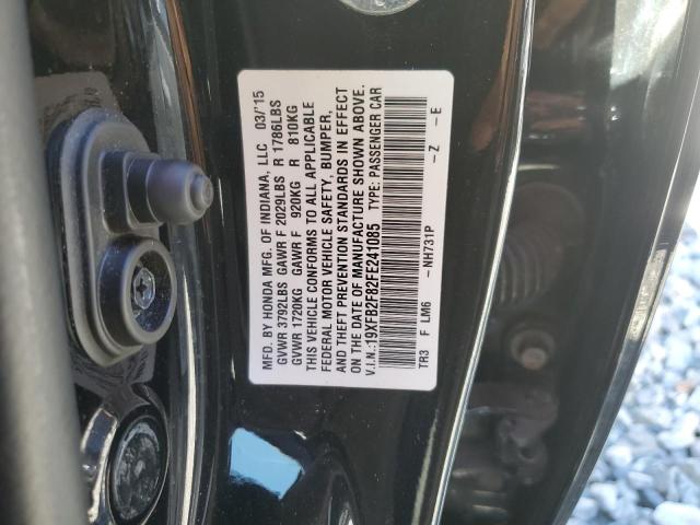 19XFB2F82FE241085 - 2015 HONDA CIVIC EX BLACK photo 12