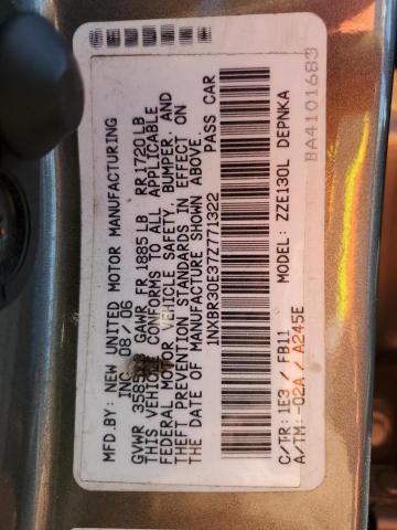 1NXBR30E37Z771322 - 2007 TOYOTA COROLLA CE 灰色 照片 12