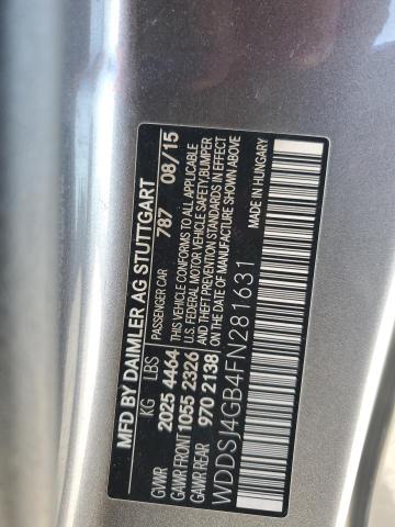 WDDSJ4GB4FN281631 - 2015 MERCEDES-BENZ CLA 250 4MATIC GRAY photo 12