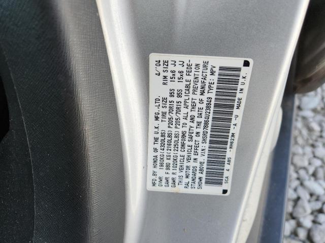 SHSRD78864U238949 - 2004 HONDA CR-V EX SILVER photo 13