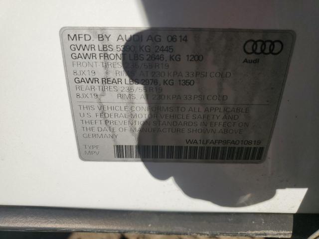 WA1LFAFP9FA010819 - 2015 AUDI Q5 PREMIUM PLUS WHITE photo 13