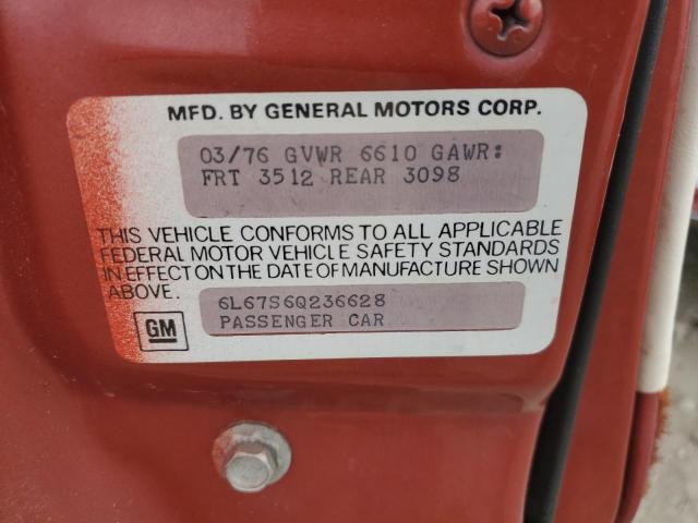 6L67S6Q236628 - 1976 CADILLAC ELDORADO წითელი ფოტო 12