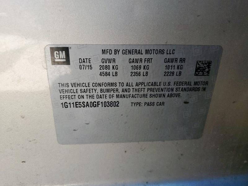 1G11E5SA0GF103802 - 2016 CHEVROLET MALIBU LIM LTZ 银色 照片 13