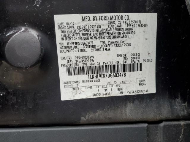 1LNHL9EK7DG603478 - 2013 LINCOLN MKS BROWN photo 12