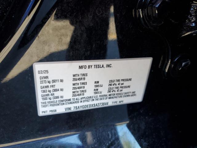 7SAYGDEDXSA373844 - 2025 TESLA MODEL Y BLACK photo 12