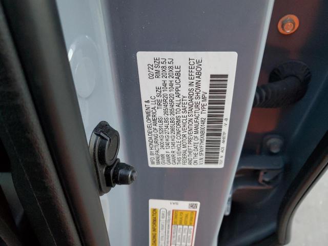 5FNYF7H5XNB001482 - 2022 HONDA PASSPORT EXL GRAY photo 13