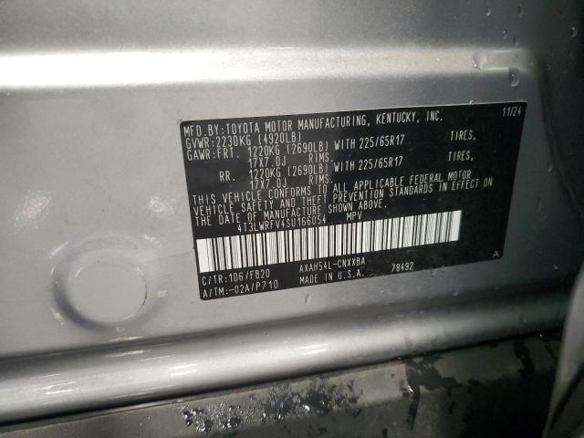 4T3LWRFV4SU166054 - 2025 TOYOTA RAV4 LE SILVER photo 13