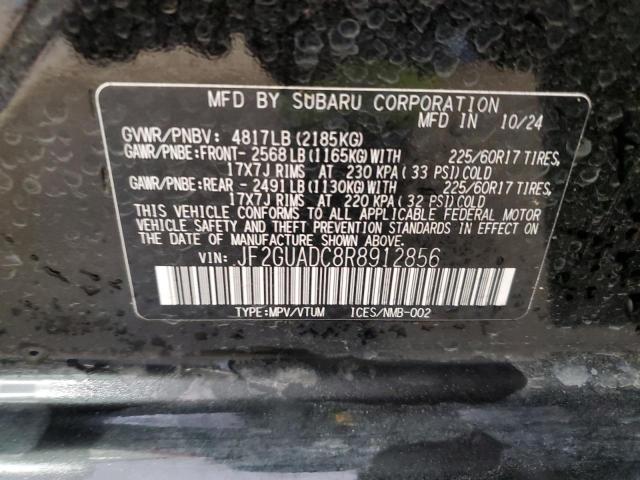 JF2GUADC8R8912856 - 2024 SUBARU CROSSTREK PREMIUM 黑色 照片 14