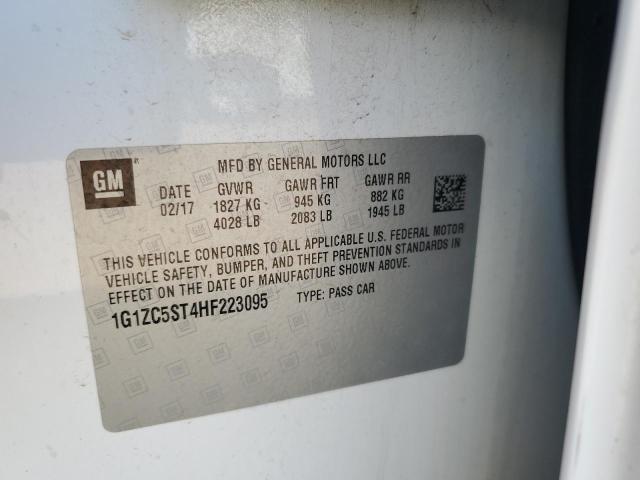 1G1ZC5ST4HF223095 - 2017 CHEVROLET MALIBU LS WHITE photo 12