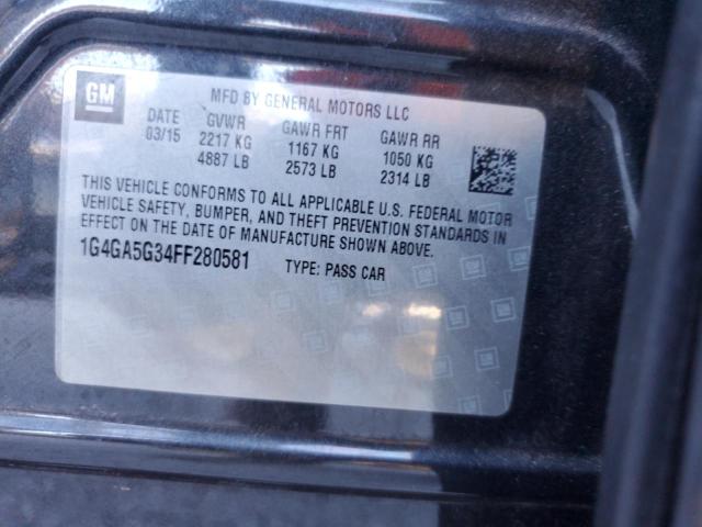 1G4GA5G34FF280581 - 2015 BUICK LACROSSE BLACK photo 12