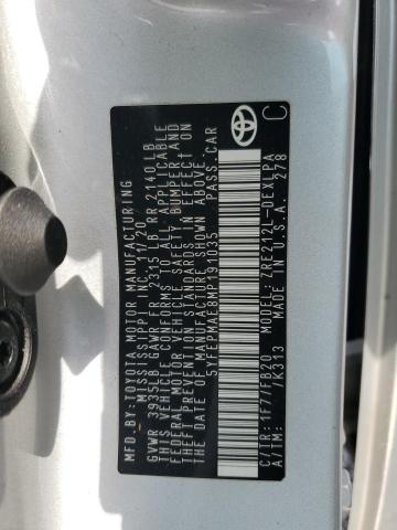 5YFEPMAE8MP191035 - 2021 TOYOTA COROLLA LE 银色 照片 13