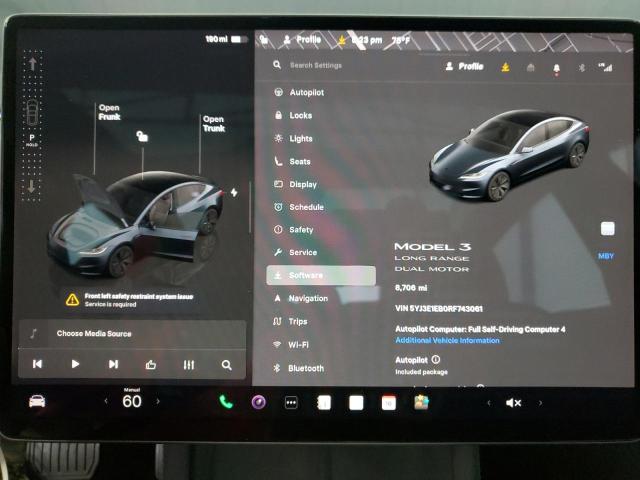 5YJ3E1EB0RF743061 - 2024 TESLA MODEL 3 Szary zdjęcie 9