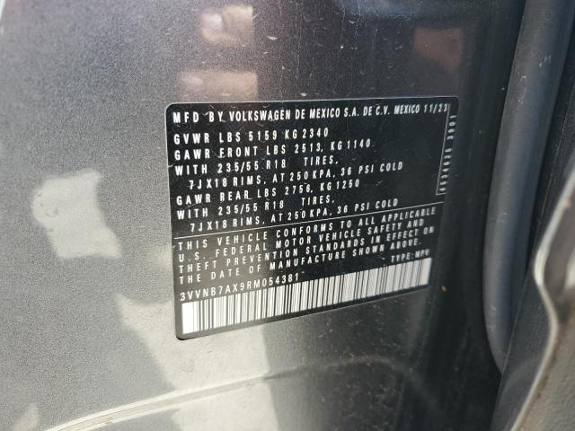 3VVNB7AX9RM054381 - 2024 VOLKSWAGEN TIGUAN SE ნაცრისფერი ფოტო 14