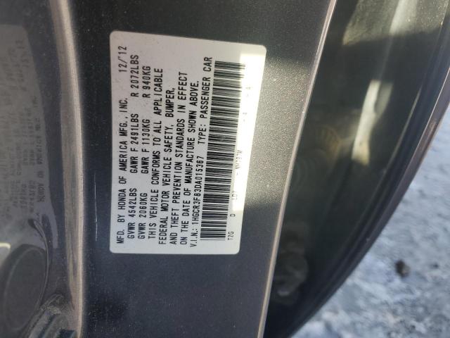 1HGCR3F83DA015367 - 2013 HONDA ACCORD EXL GRAY photo 12