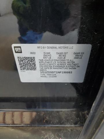 1G1ZD5ST1NF199993 - 2022 CHEVROLET MALIBU LT BLACK photo 12