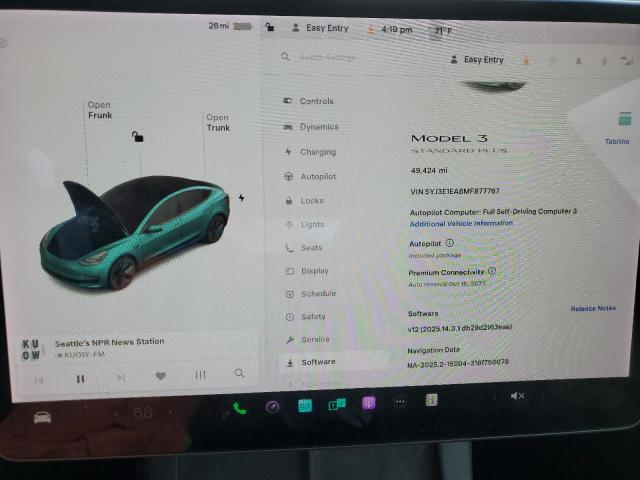 5YJ3E1EA8MF877767 - 2021 TESLA MODEL 3 GRAY photo 9