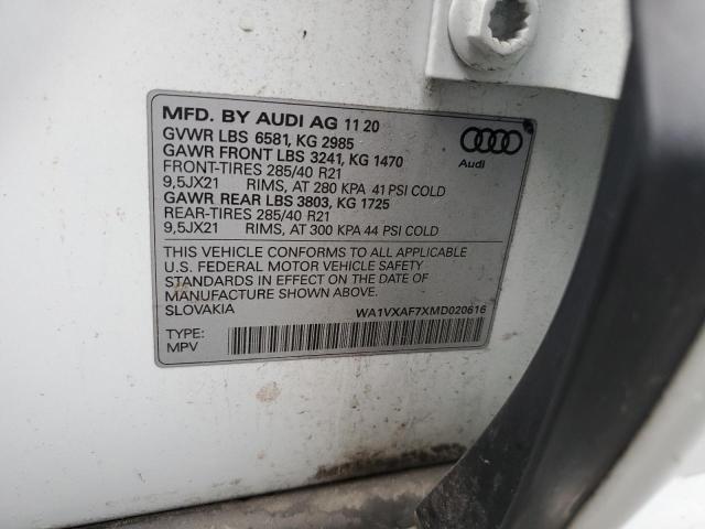 WA1VXAF7XMD020616 - 2021 AUDI Q7 PRESTIGE 白色 照片 13