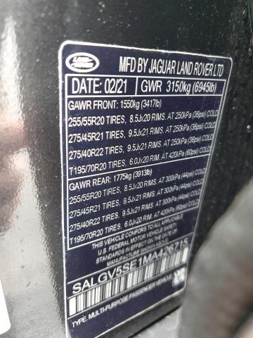 SALGV5SE0LA574059 - 2020 LAND ROVER RANGE ROVE AUTOBIOGRAPHY BLACK photo 14