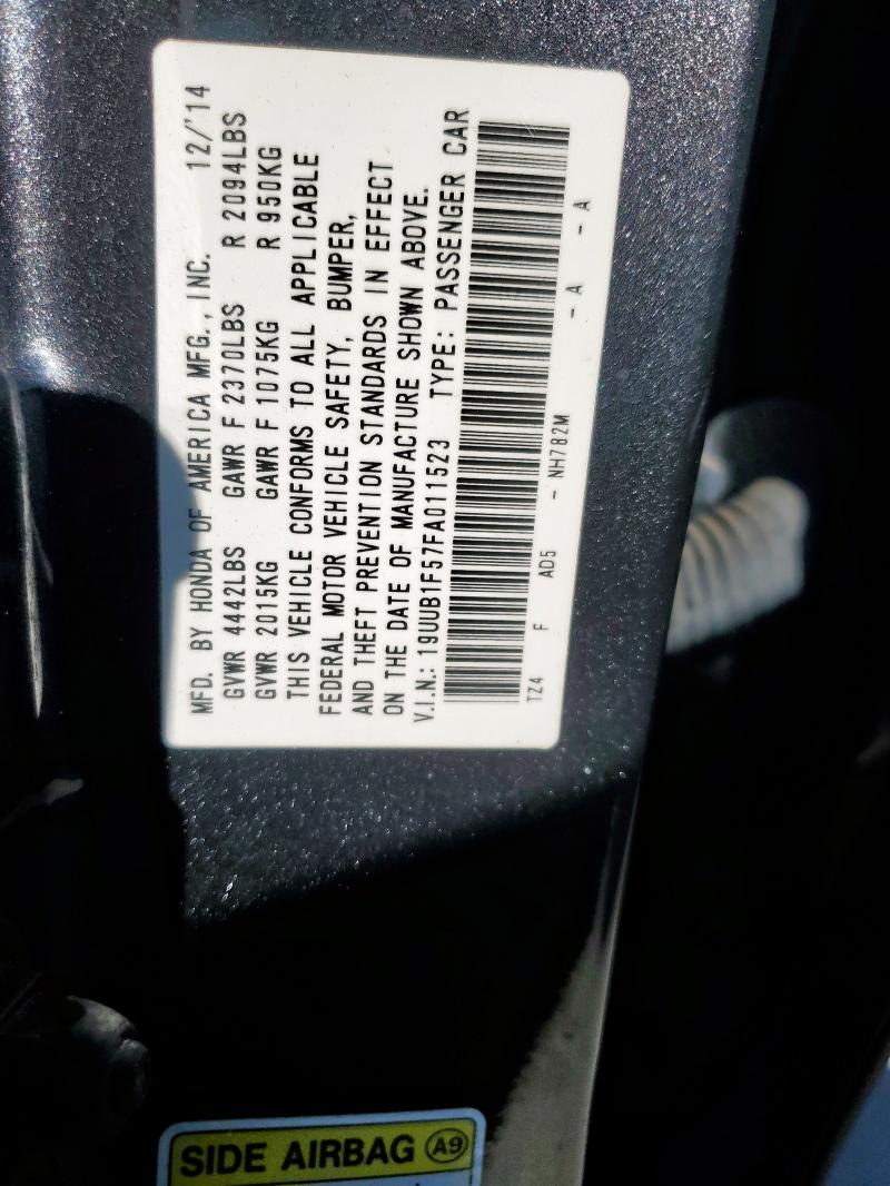 19UUB1F57FA011523 - 2015 ACURA TLX TECH SILVER photo 12