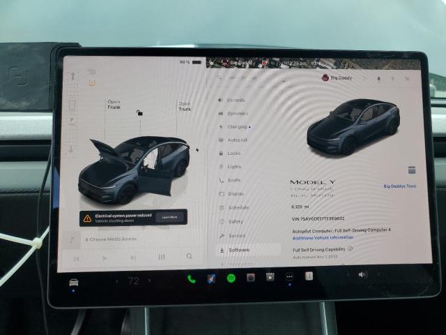 7SAYGDEE1TF369632 - 2026 TESLA MODEL Y Сірий фото 9