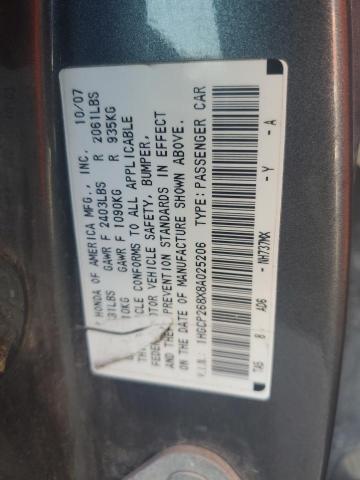 1HGCP268X8A025206 - 2008 HONDA ACCORD EXL GRAY photo 12