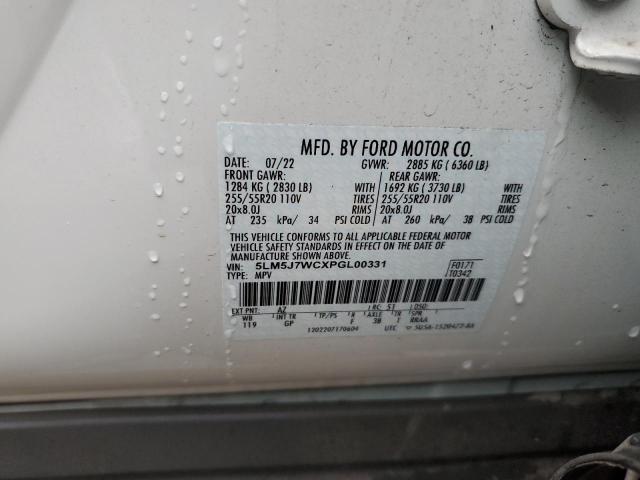 5LM5J7WCXPGL00331 - 2023 LINCOLN AVIATOR RESERVE Beyaz fotoğraf 13