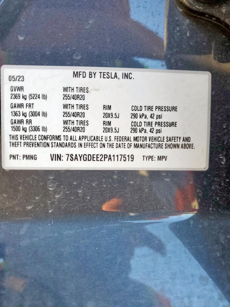 7SAYGDEE2PA117519 - 2023 TESLA MODEL Y Серый фото 12