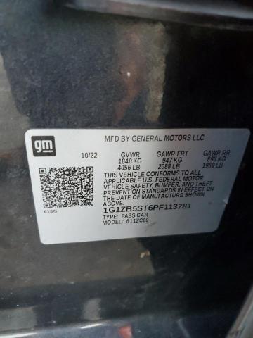 1G1ZB5ST6PF113781 - 2023 CHEVROLET MALIBU LS Siyah fotoğraf 12